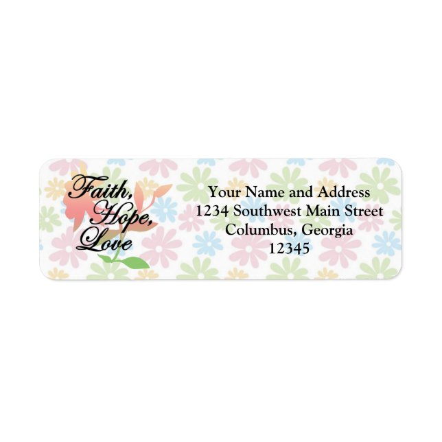Pink/Green Floral Faith Hope Liebe (Vorne)