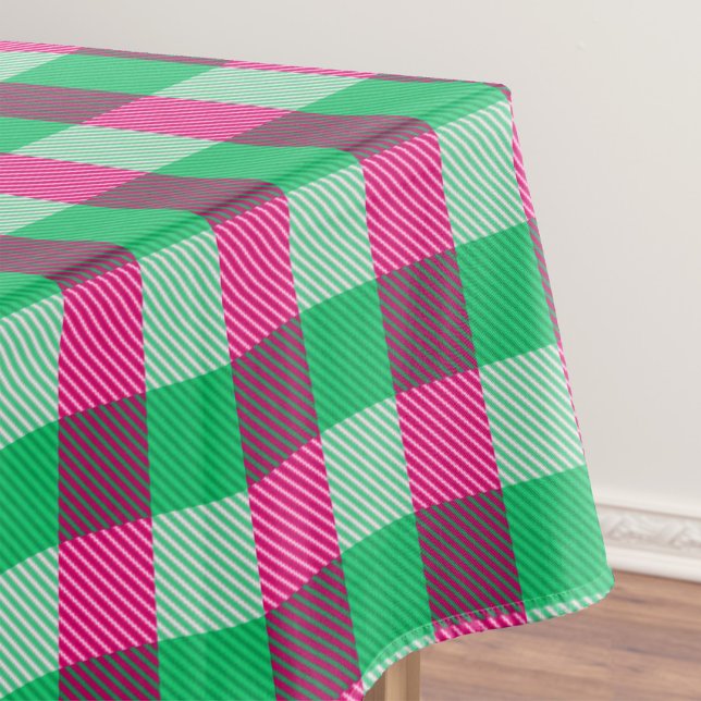 Pink Green Gingham Karo Design Tischdecke (Von Creator hochgeladen)