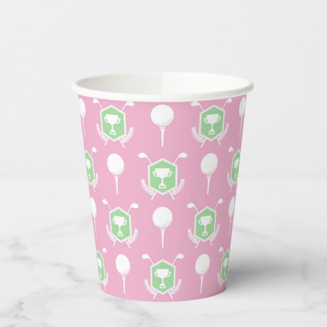 Pink & Green - Golf League Party Cup Pappbecher (Links)