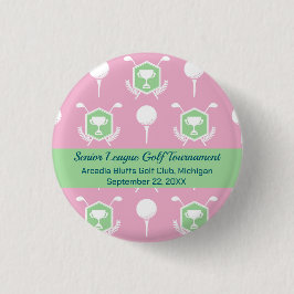 Pink & Green - Golf League Party Favor Button