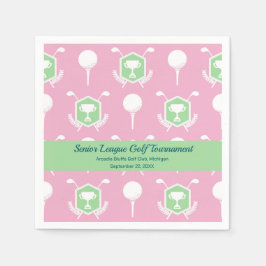 Pink & Green - Golf Party Tableware Serviette