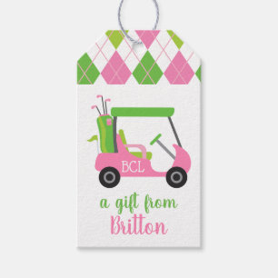 Pink & Green Golf Personalisierte Geschenkartikel Geschenkanhänger