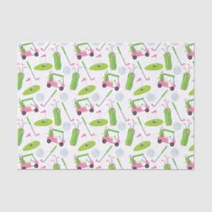 Pink & Green Golf Tissue Paper Seidenpapier