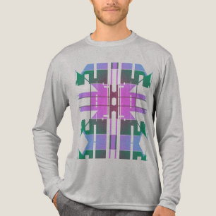 Pink Green Lavender Tribal Art große Fliesen Desig Tri-Blend Shirt