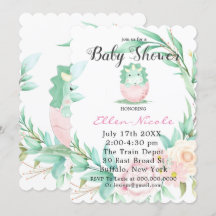 Pink Green Niedlich Dinosaur Peony Baby Dusche läd