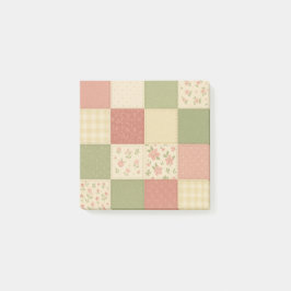 Pink Green Patchwork Quilt Rustikales Bauernhaus B Post-it Klebezettel