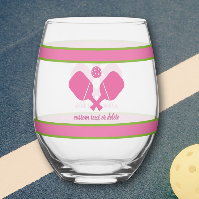 Pink Green Personalisiert Custom Text Picklebal Weinglas Ohne Stiel (Von Creator hochgeladen)