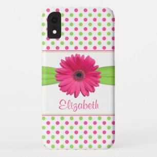 Pink Green Polka Dot Gerbera Daisy title_seo2