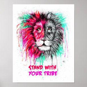 Pink & Green Poster - Löwenprint.