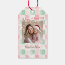 Pink Green Retro Muster Foto Weihnachten