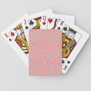 Pink & Green Retro Psychedelic Design Spielkarten