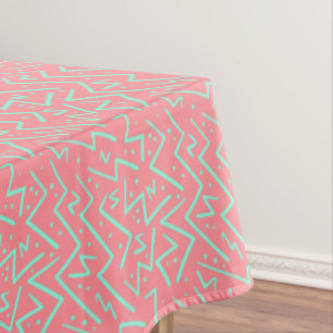 Pink & Green Retro Psychedelic Design Tischdecke