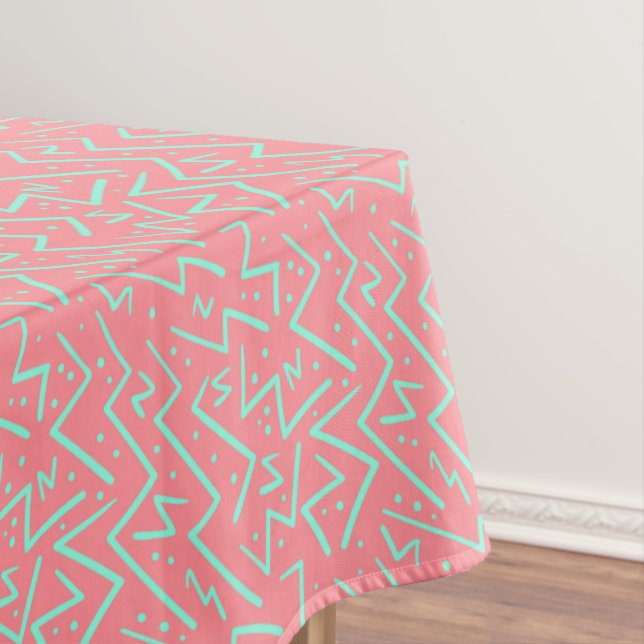 Pink & Green Retro Psychedelic Design Tischdecke (Beispiel)