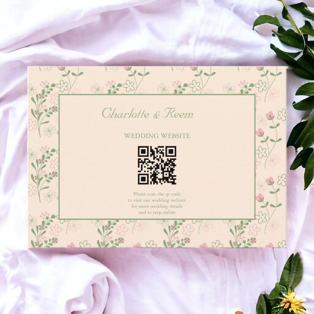 Pink Green Retro Y2K 70er Blume Muster Begleitkarte (Zazzle Pink Green Retro Y2K 70s Flower Pattern Enclosure Card)