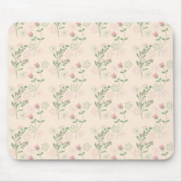 Pink Green Retro Y2K 70er Blume Muster Mousepad