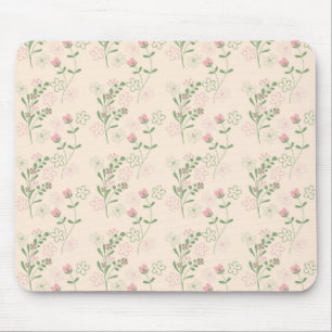 Pink Green Retro Y2K 70er Blume Muster Mousepad