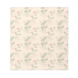Pink Green Retro Y2K 70er Blume Muster Notizblock
