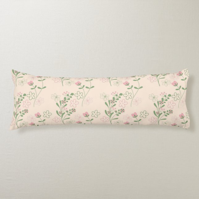 Pink Green Retro Y2K 70er Blume Muster Seitenschläferkissen (Vorderseite)