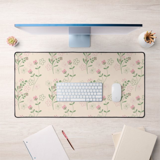 Pink Green Retro Y2K les années 70 Fleur Motif (Bureau 1)