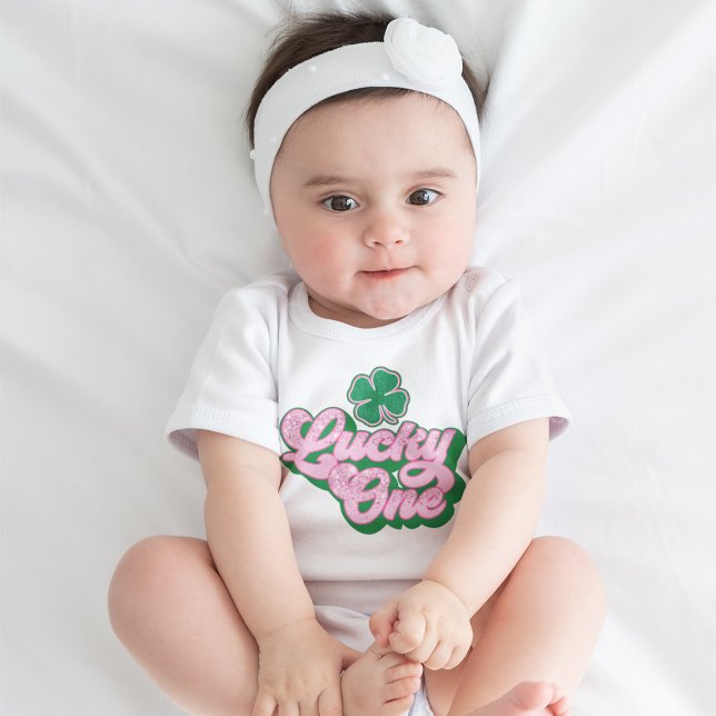 Pink Green St. Patrick's Day Lucky One Baby Strampler (Von Creator hochgeladen)