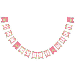 Pink Green Strip Babydusche Jägerflagge Wimpelkette