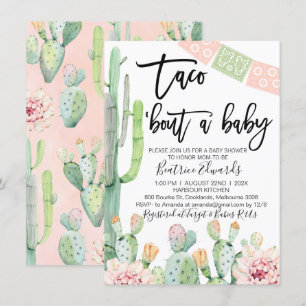Pink Green Taco Bout Invitation Baby shower Bébé