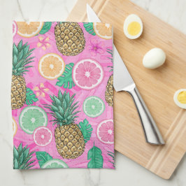 PINK & GREEN TROPICAL SOMMER BEACH THEMA GESCHIRRTUCH