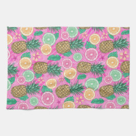 PINK & GREEN TROPICAL SOMMER BEACH THEMA GESCHIRRTUCH