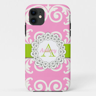 Pink Green Wirbel Floral iPhone 5 Fall Case-Mate iPhone Hülle