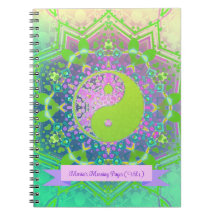Pink Green Yin Yang Mandala Geometry Mandala