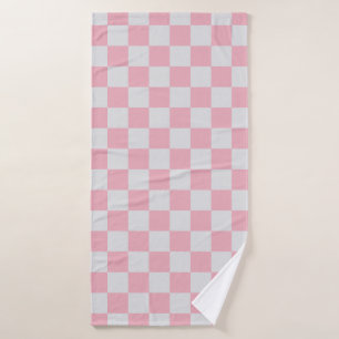 Pink + Grey Check À damiers Checkerboard Motif
