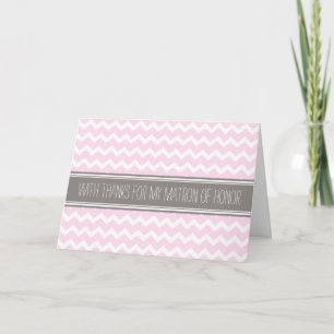 Pink Grey Chevron Merci carte d'honneur