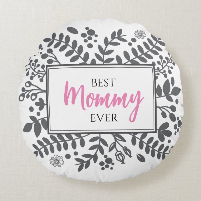 Pink Grey Mère maman Fête des mères Coussin cadeau (Devant)