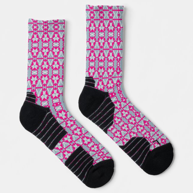 Pink Grid Athletic Crew Socks Socken (Rechts)
