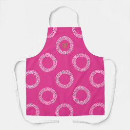 Pink-griechische Schlüsselanhänger Monogramm-Initi Schürze