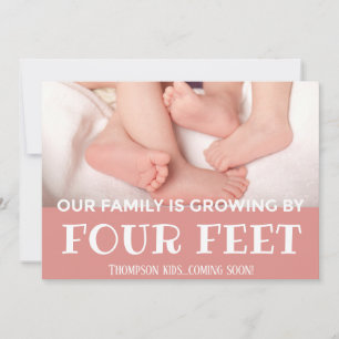 Pink Groove by 4 Feet Moderne Adoption New Baby Ankündigung