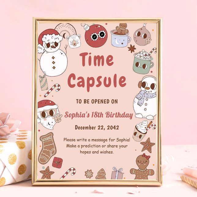 Pink Groovy Hippie Weihnachten Weihnachtszeit Kaps Poster (Von Creator hochgeladen)