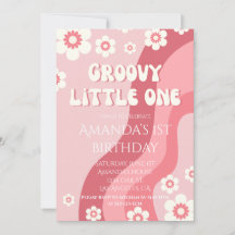 Pink Groovy One 70er Girl Retro 1. Geburtstag