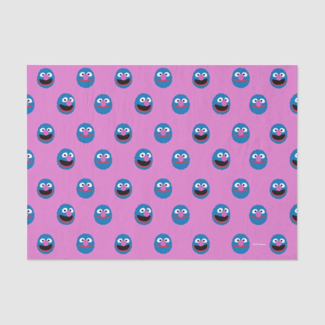 Pink Grover Face Pattern Seidenpapier (Vorderseite)