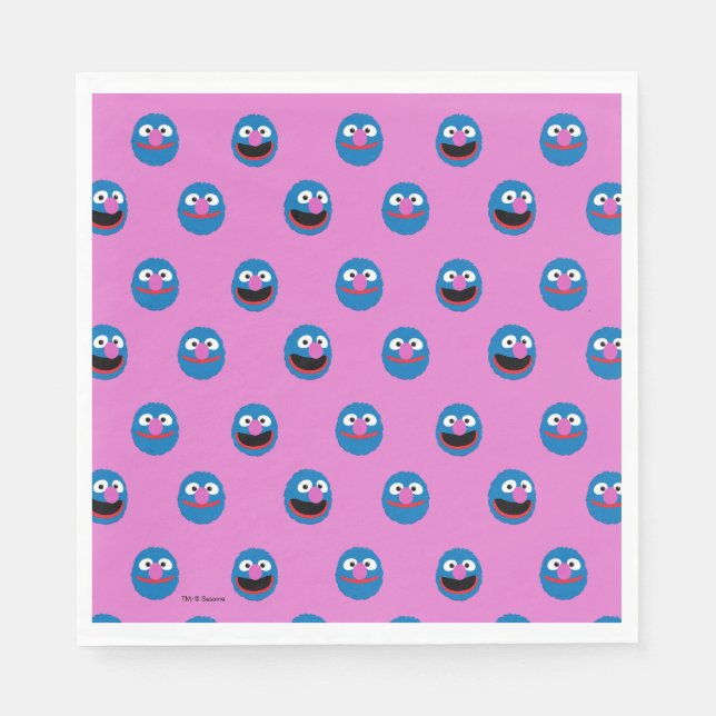 Pink Grover Face Pattern Serviette (Vorderseite)