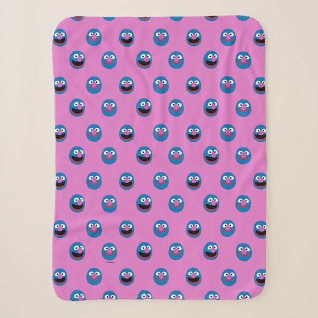 Pink Grover Face Pattern Sherpadecke (Vorderseite)