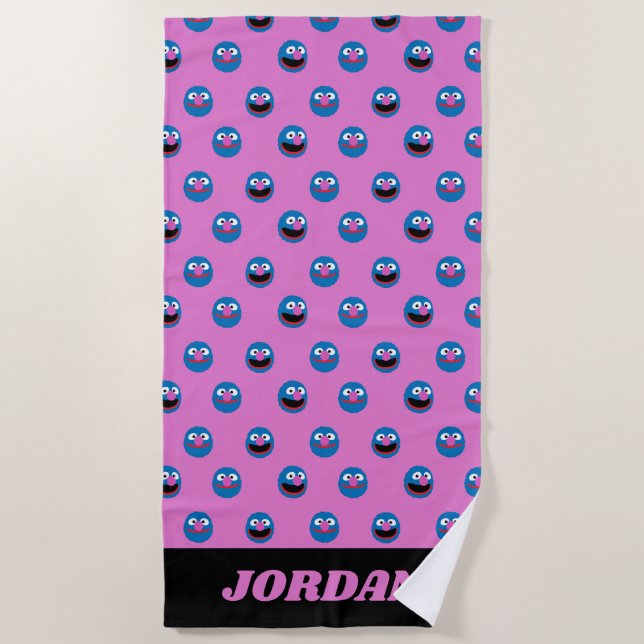 Pink Grover Face Pattern Strandtuch (Vorderseite)