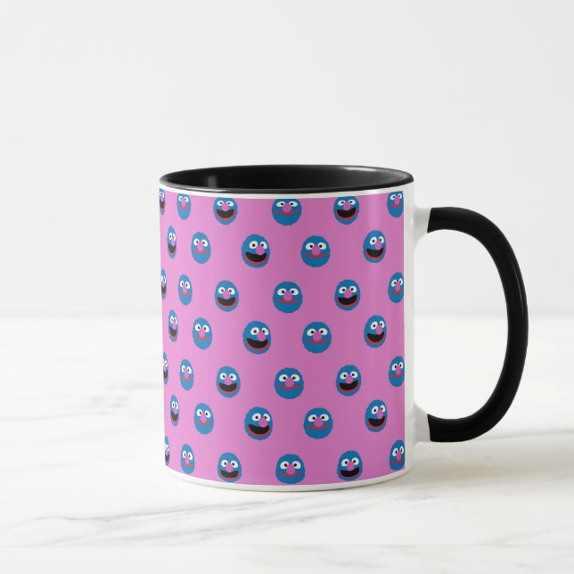 Pink Grover Face Pattern Tasse (Rechts)