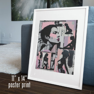 Pink Grunge 90er Jahre Pastel Frauen Lesben Kunst Poster
