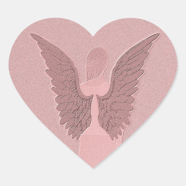 Pink Guardian Angel Herz-Aufkleber (Vorderseite)