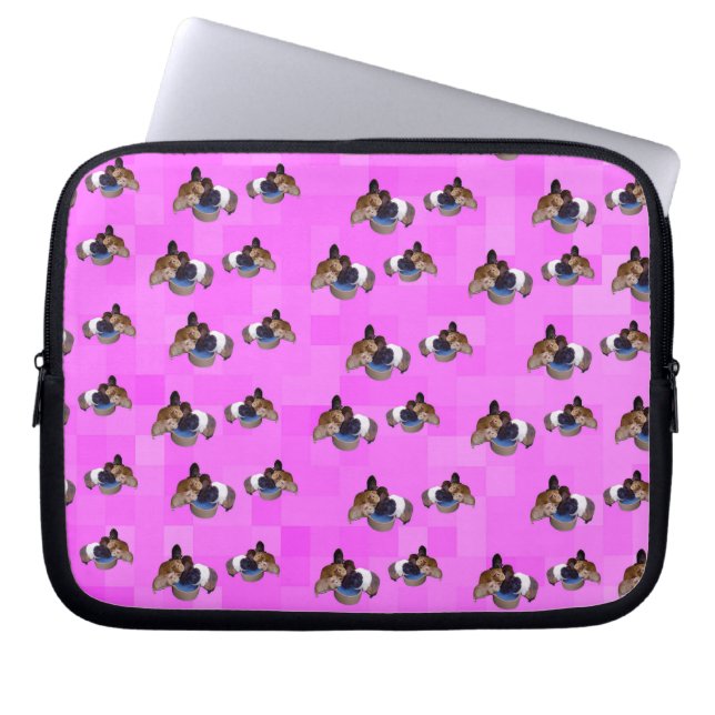 Pink Guinea Schweinepattern, 10 Zoll Laptopschutzhülle (Vorderseite)