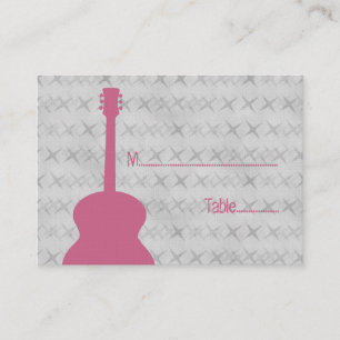 Pink Guitar Grunge Platzkarte