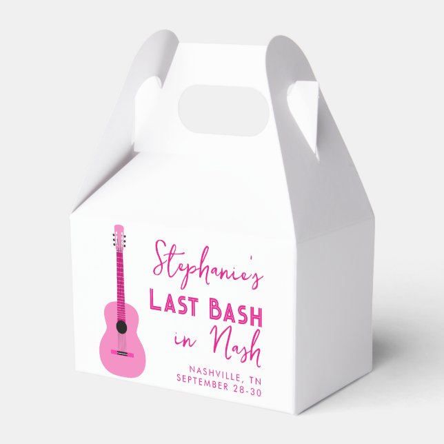 Pink Guitar Last Bash in Nash Bachelorette Geschenkschachtel (Vorderseite)
