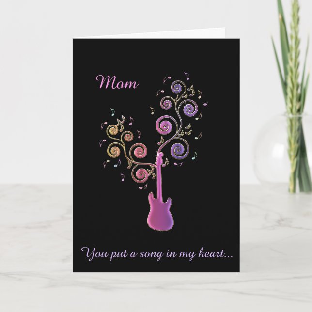 Pink Guitar Tree Mother's Day Card Karte (Vorderseite)