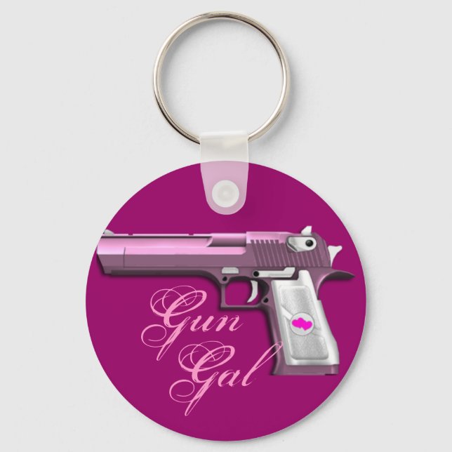 Pink Gun Gal Ladys Schlüsselanhänger Schlüsselanhä (Vorderseite)